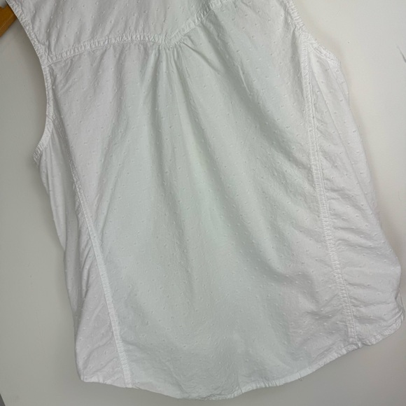 Levi’s Womens Pearl Snap Button Down Top Large Western White Swiss Dot Cotton - Picture 16 of 16